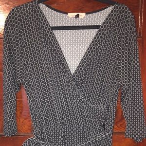 Grey and black wrap dress